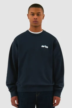 Arte Antwerp Blur Flower Crewneck - Marine Cheap