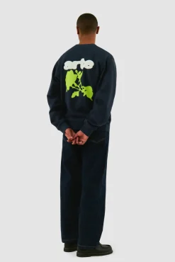 Arte Antwerp Blur Flower Crewneck - Marine Cheap