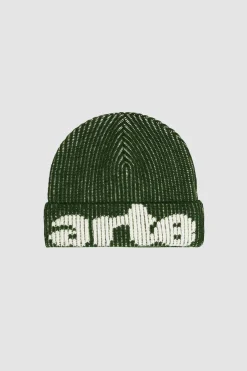 Arte Antwerp Bonnet côtelé - Vert Discount