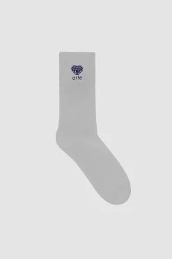 Arte Antwerp Chaussettes à logo fleuri - Gris Discount