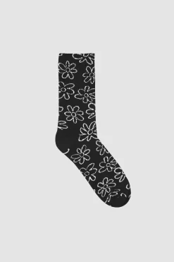 Arte Antwerp Chaussettes à motifs floraux - Noir Store