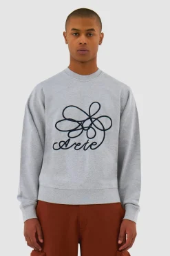 Arte Antwerp Col ras du cou à logo fleuri - Gris Clearance