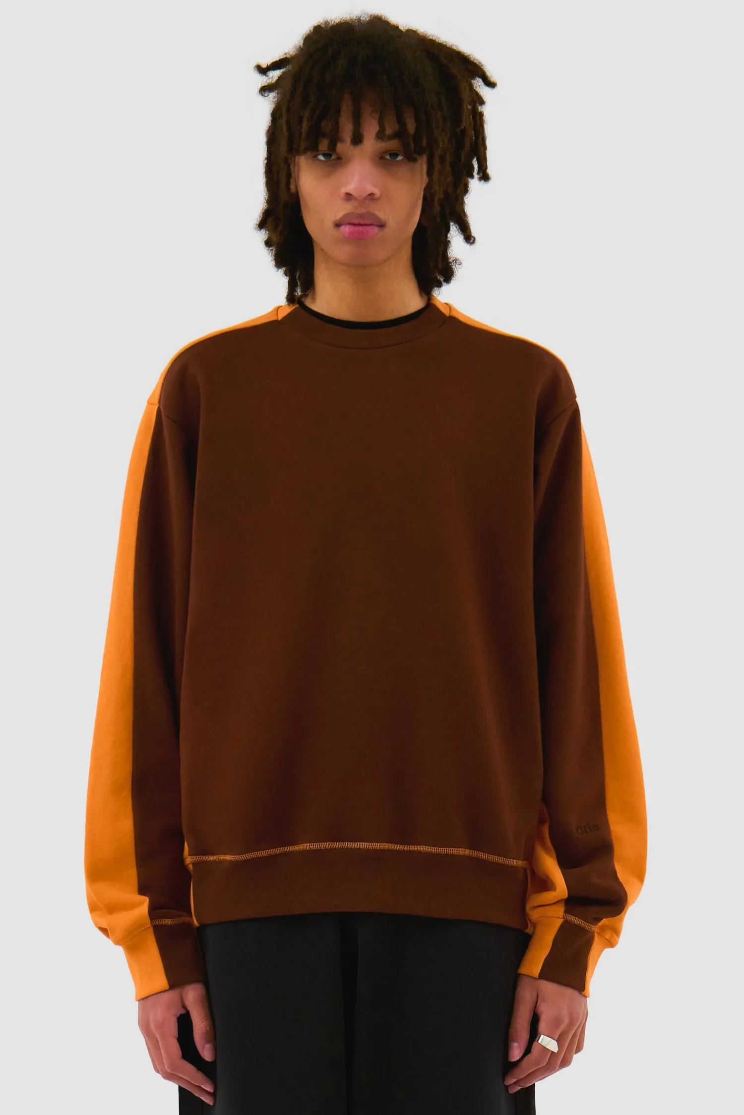 Arte Antwerp Col ras du cou bicolore - Orange Cheap