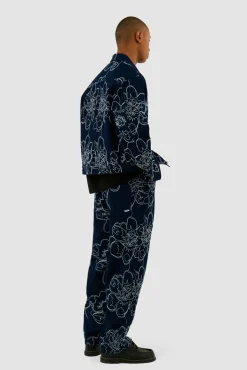 Arte Antwerp Pantalon à points de fleurs - Marine Outlet