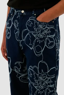Arte Antwerp Pantalon à points de fleurs - Marine Outlet
