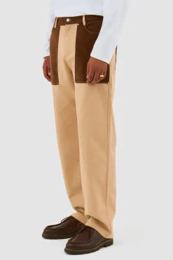Arte Antwerp Pantalon en tissu multiple - Crème Cheap