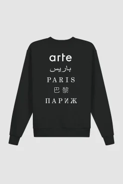 Arte Antwerp Paris Back Print Crewneck - Noir Discount