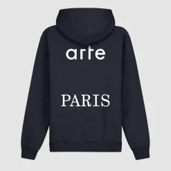 Arte Antwerp Sweat à capuche avec fermeture à glissière au dos - Navy Marine Hot