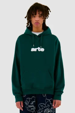 Arte Antwerp Sweat à capuche avec logo brodé - vert Outlet