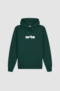 Arte Antwerp Sweat à capuche avec logo brodé - vert Outlet