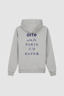Arte Antwerp Sweat à capuche imprimé dans le dos de Paris - Gris Best