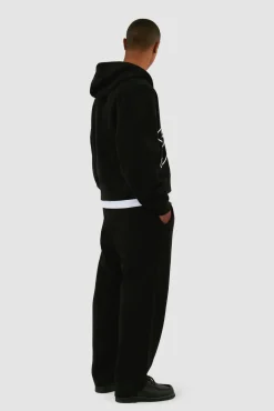 Arte Antwerp Sweat à capuche zippé avec logo fleuri - Noir Cheap