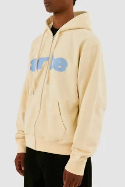 Arte Antwerp Sweat à capuche zippé brodé - Crème Online
