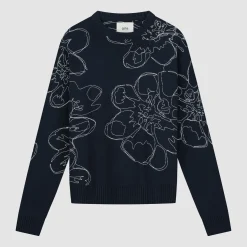 Arte Antwerp Tricot à fleurs brodées - Marine New