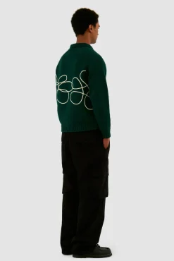 Arte Antwerp Tricot avec logo fleuri - vert Flash Sale