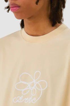 Arte Antwerp T-shirt brodé de fleurs - Crème Cheap