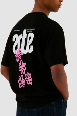 Arte Antwerp T-shirt dos fleuri - Noir Discount