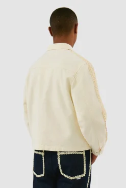 Arte Antwerp Veste à bandes fleuries - Crème Best Sale