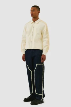 Arte Antwerp Veste à bandes fleuries - Crème Best Sale