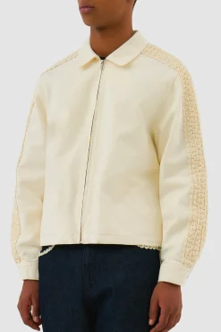 Arte Antwerp Veste à bandes fleuries - Crème Best Sale