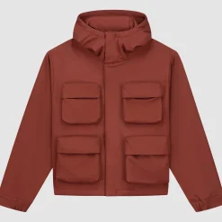 Arte Antwerp Veste à capuche en nylon avec poches 3D - Orange Fashion