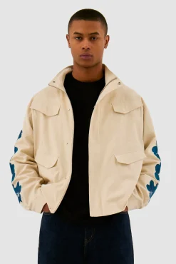 Arte Antwerp Veste brodée de fleurs - Crème Cheap