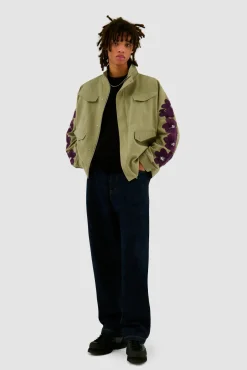 Arte Antwerp Veste brodée de fleurs - Vert olive Vertolive Hot