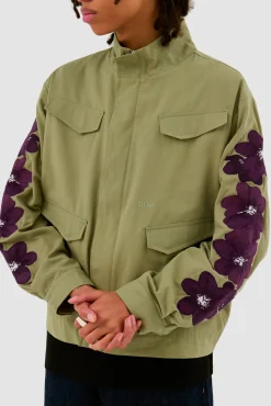 Arte Antwerp Veste brodée de fleurs - Vert olive Vertolive Hot