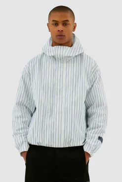 Arte Antwerp Veste technique rayée - Blanc/ Bleu Flash Sale