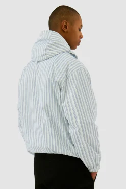 Arte Antwerp Veste technique rayée - Blanc/ Bleu Flash Sale