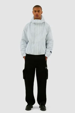 Arte Antwerp Veste technique rayée - Blanc/ Bleu Flash Sale