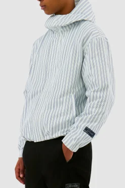 Arte Antwerp Veste technique rayée - Blanc/ Bleu Flash Sale
